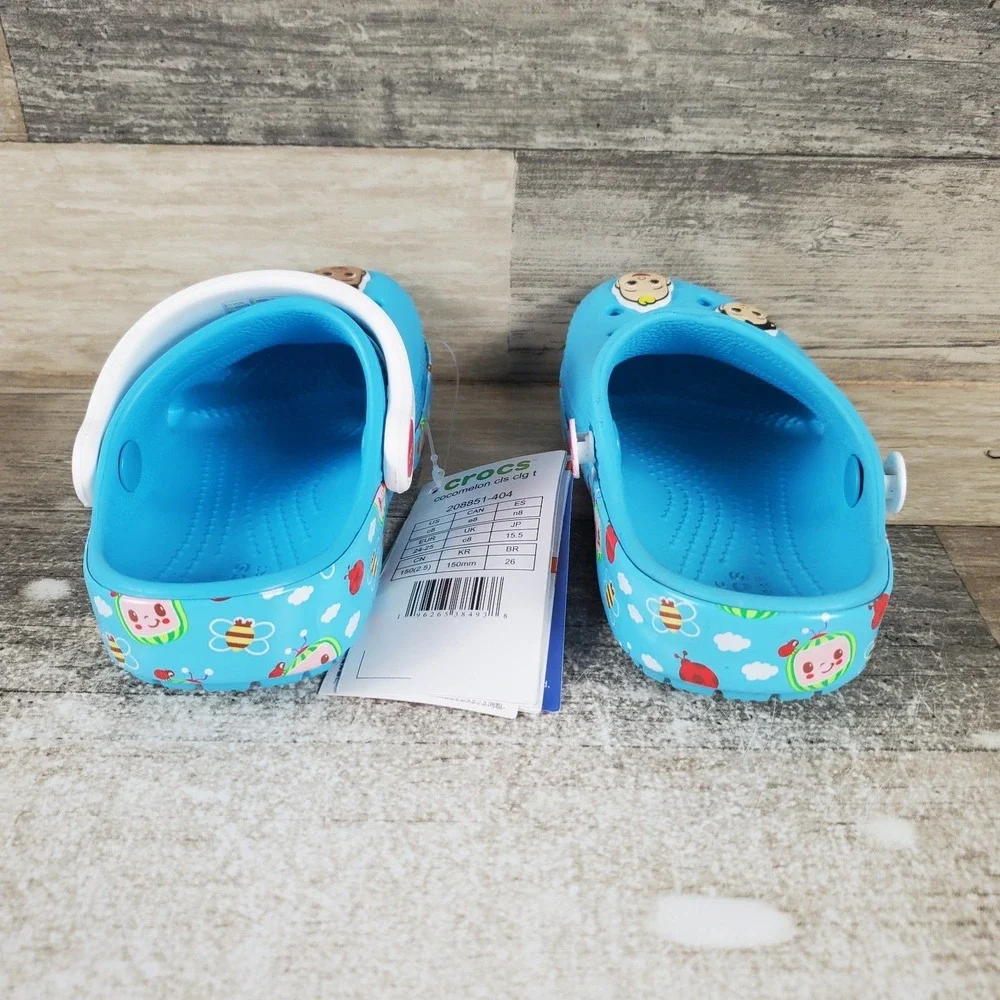 Crocs Cocomelon Classic Toddler Clogs Sz 8 C8 Blue Vented Sandals *read*